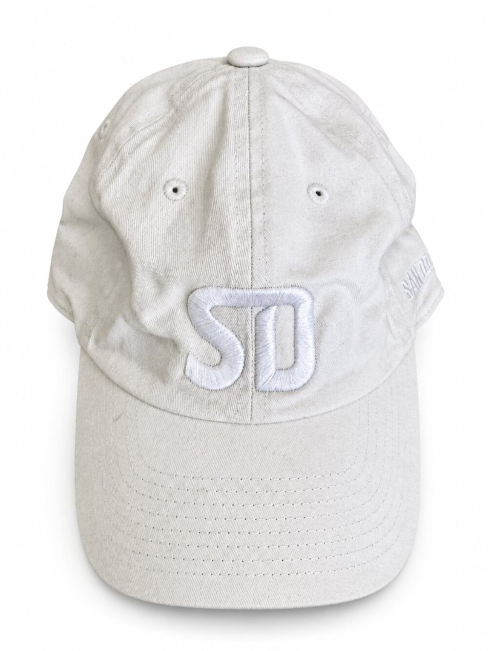 Mitchell & Ness White San Diego SD Monogram Adjustable Hat